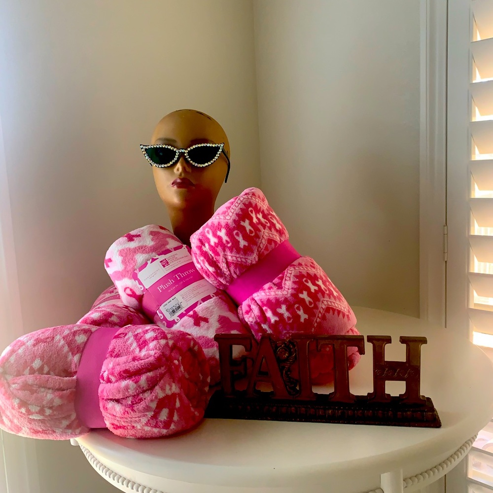 very soft pink very inviting breast cancer blanket
